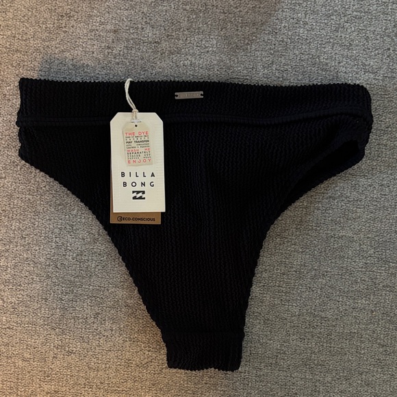 Billabong Summer High Maui Ribbed Black Bikini Bottom - Picture 1 of 4